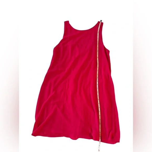 Everly Hot Pink Chiffon Shift Dress Bow Back Detail Party Cocktail Dress Size L - Picture 7 of 11